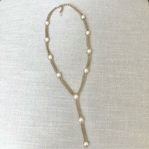 Baublebar Gold Pearl Double Strand Drop Necklace